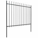 vidaXL fekete acélkerítés lándzsás tetejű 671 x 150 cm