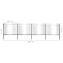 vidaXL fekete lándzsahegyes tetejű kerti acélkerítés 6,8 x 1,5 m