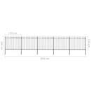 vidaXL fekete lándzsahegyes tetejű kerti acélkerítés 8,5 x 1,5 m