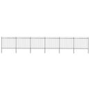 vidaXL fekete lándzsahegyes tetejű kerti acélkerítés 10,2 x 1,5 m