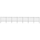 vidaXL fekete lándzsahegyes tetejű kerti acélkerítés 11,9 x 1,5 m