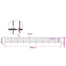 vidaXL fekete acél kerti kerítés lándzsás tetejű 1506 x 150 cm