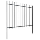 vidaXL fekete acélkerítés lándzsás tetejű 1673 x 150 cm
