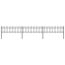 vidaXL fekete hajlított tetejű acélkerítés 5,1 x 0,6 m