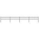 vidaXL fekete hajlított tetejű acélkerítés 6,8 x 0,6 m