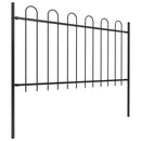vidaXL fekete acélkerítés karikás tetejű 671 x 100 cm
