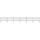 vidaXL fekete hajlított tetejű acélkerítés 10,2 x 1 m