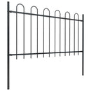 vidaXL fekete acélkerítés karimás tetejű 1005 x 100 cm