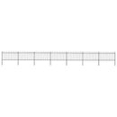 vidaXL fekete hajlított tetejű acélkerítés 11,9 x 1 m