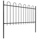 vidaXL fekete acélkerítés karikás tetejű 1506 x 100 cm