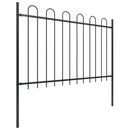 vidaXL fekete acélkerítés karikás tetejű 504 x 120 cm