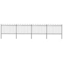 vidaXL fekete acélkerítés karikás tetejű 714,5 x 120 cm