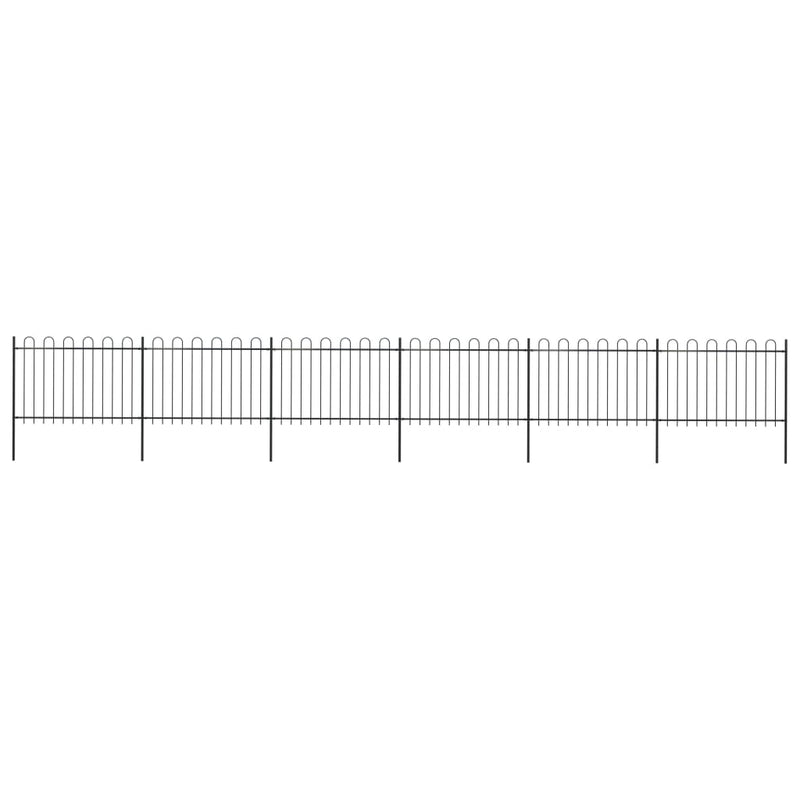 vidaXL fekete acélkerítés karimás tetejű 1070 x 120 cm