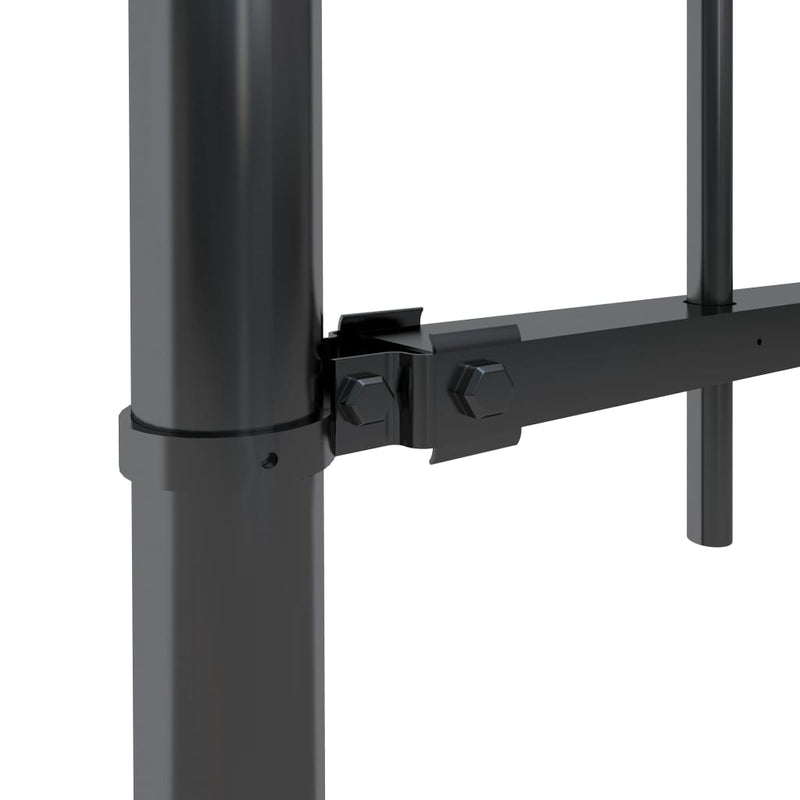 vidaXL fekete acélkerítés karimás tetejű 1070 x 120 cm