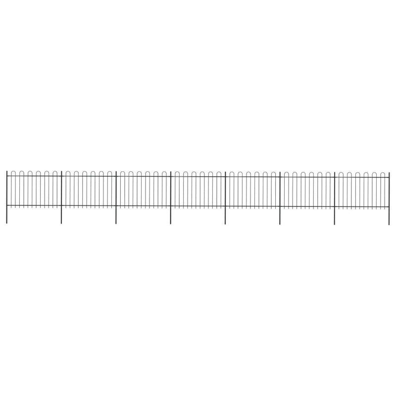 vidaXL fekete acélkerítés karimás tetejű 1248 x 120 cm
