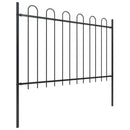 vidaXL fekete acélkerítés karimás tetejű 1172 x 120 cm