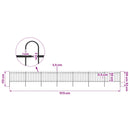 vidaXL fekete acélkerítés karimás tetejű 1172 x 120 cm