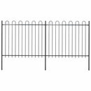 vidaXL fekete acélkerítés karikás tetejű 359 x 150 cm