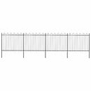 vidaXL fekete acélkerítés karikás tetejű 714,5 x 150 cm