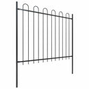 vidaXL fekete acélkerítés karikás tetejű 671 x 150 cm