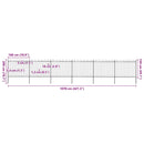 vidaXL fekete acélkerítés karikás tetejű 1070 x 150 cm