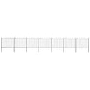 vidaXL fekete acélkerítés karikás tetejű 1248 x 150 cm