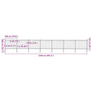 vidaXL fekete acélkerítés karikás tetejű 1248 x 150 cm