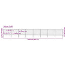 vidaXL fekete acélkerítés karikás tetejű 1426 x 150 cm