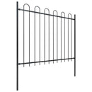 vidaXL fekete acélkerítés karikás tetejű 1506 x 150 cm