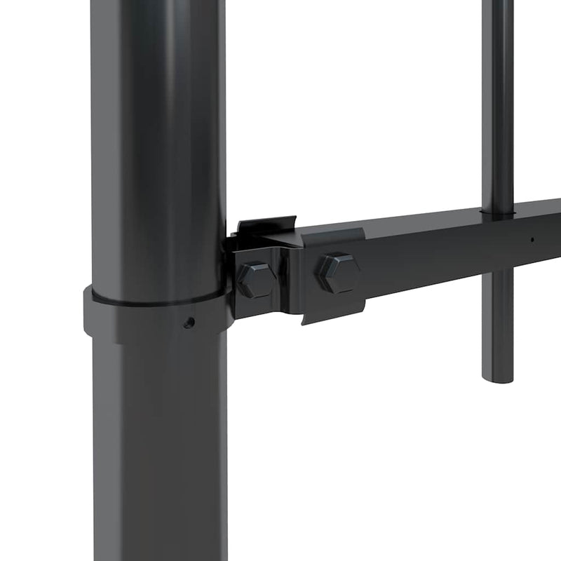 vidaXL fekete acélkerítés karikás tetejű 1603,5 x 150 cm