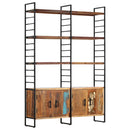 vidaXL 4 szintes tömör újrahasznosított fa könyvespolc 124x30x180 cm