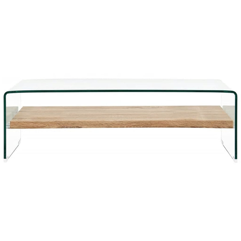 vidaXL átlátszó edzett üveg dohányzóasztal 98 x 45 x 31 cm