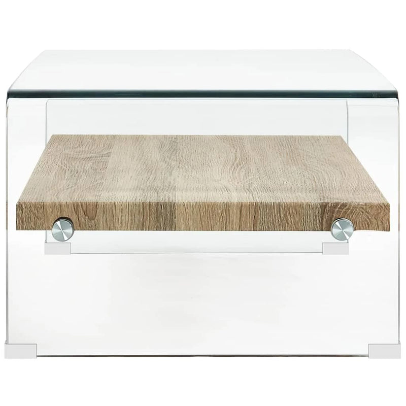 vidaXL átlátszó edzett üveg dohányzóasztal 98 x 45 x 31 cm