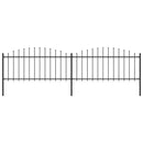 vidaXL fekete lándzsahegy tetejű acélkerítés (0,5-0,75) x 3,4 m