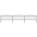 vidaXL fekete acélkerítés lándzsás tetejű 537 x 75 cm