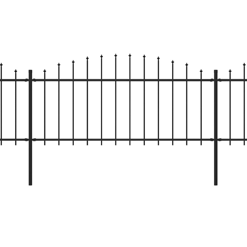 vidaXL fekete acélkerítés lándzsás tetejű 714,5 x 75 cm