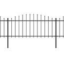 vidaXL fekete acélkerítés lándzsás tetejű 1603,5 x 75 cm