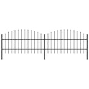 vidaXL fekete acél kerti kerítés lándzsás tetejű 359 x 100 cm