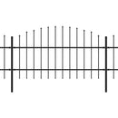 vidaXL fekete acél kerti kerítés lándzsás tetejű 337 x 100 cm