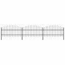 vidaXL fekete acélkerítés lándzsás tetejű 504 x 100 cm