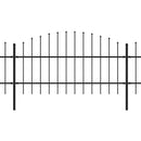 vidaXL fekete acélkerítés lándzsás tetejű 537 x 100 cm