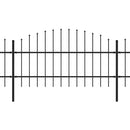 vidaXL fekete acélkerítés lándzsás tetejű 504 x 100 cm