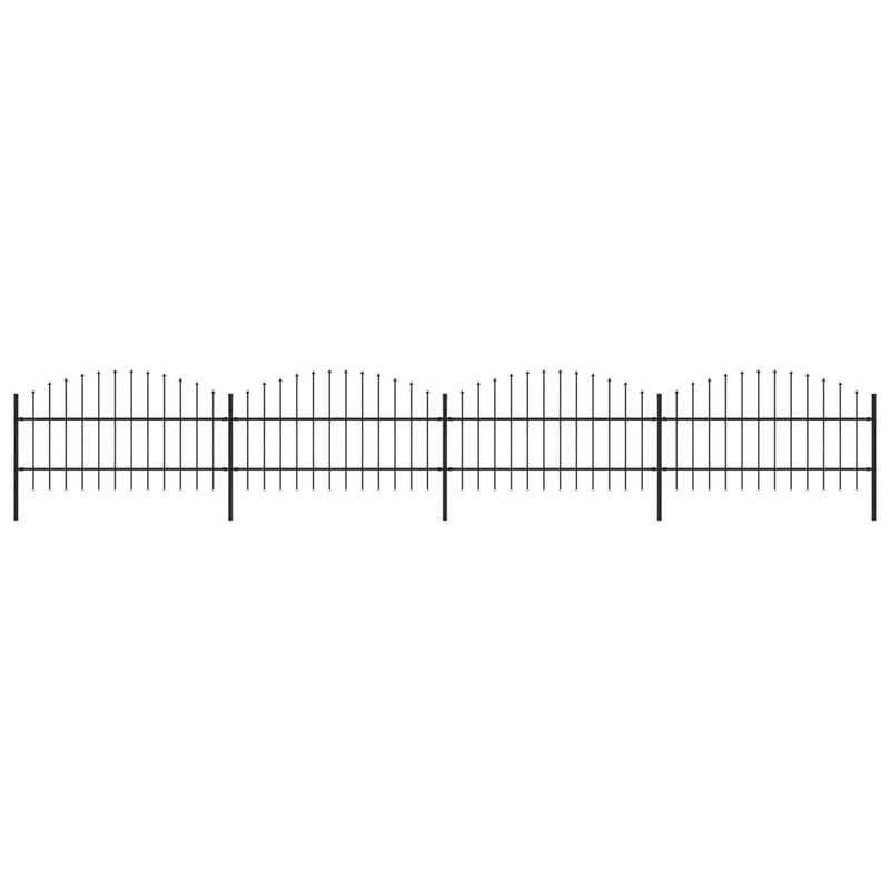 vidaXL fekete acélkerítés lándzsás tetejű 714,5 x 100 cm