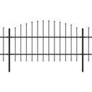 vidaXL fekete acélkerítés lándzsás tetejű 671 x 100 cm