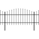 vidaXL fekete acélkerítés lándzsás tetejű szegéllyel 359 x 125 cm