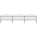 vidaXL fekete acélkerítés lándzsás tetejű 504 x 125 cm