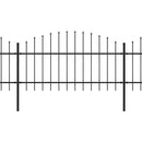 vidaXL fekete acélkerítés lándzsás tetejű 537 x 125 cm