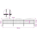 vidaXL fekete acélkerítés lándzsás tetejű 504 x 125 cm