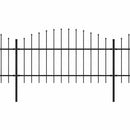 vidaXL fekete acélkerítés lándzsás tetejű 671 x 125 cm