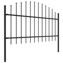 vidaXL fekete acélkerítés lándzsás tetejű 671 x 125 cm